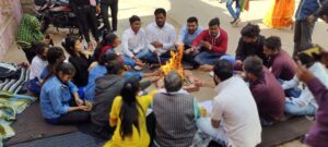 Abvp  dholpur ka dharna jaari