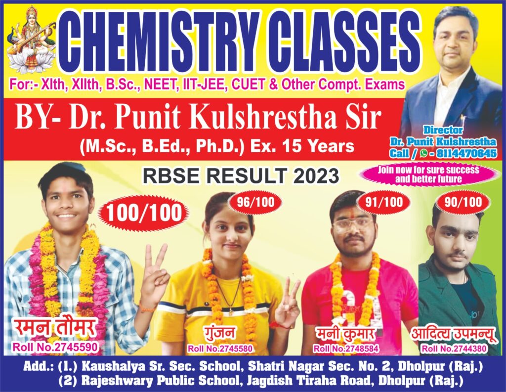 Best Chemistry Classes in Dholpur