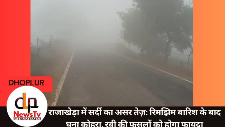 राजाखेड़ा में सर्दी का असर तेज़: रिमझिम बारिश के बाद घना कोहरा, रबी की फसलों को होगा फायदा