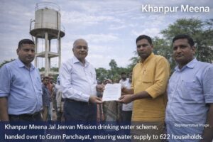 खानपुर मीणा गांव में जल जीवन मिशन की पेयजल योजना ग्राम पंचायत को सौंपी गई, 622 घरों तक पहुंचेगा पानी