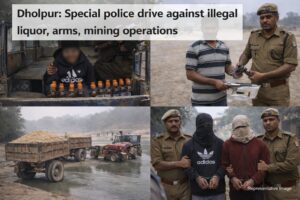 धौलपुर में पुलिस का विशेष अभियान, अवैध शराब, हथियार, खनन और गंभीर अपराधों पर कसा शिकंजा