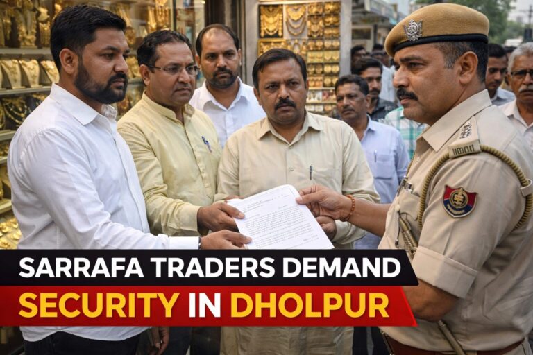 धौलपुर के सर्राफा व्यापारियों ने एसपी को सौंपा ज्ञापन, सुरक्षा और भयमुक्त व्यापार की मांग