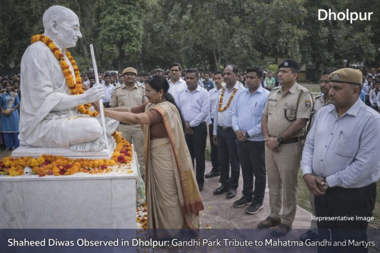 धौलपुर में शहीद दिवस का गरिमामय आयोजन, महात्मा गांधी को दी श्रद्धांजलि
