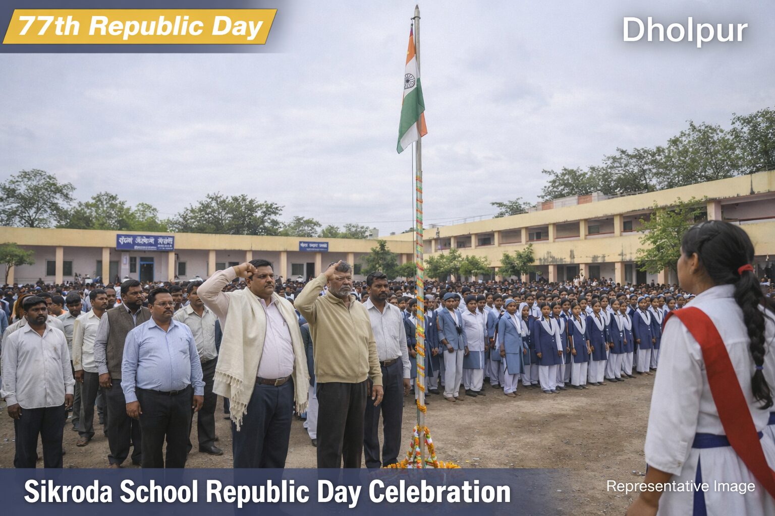 राजाखेड़ा के सिकरौदा विद्यालय में 77वां गणतंत्र दिवस उत्साह से मनाया गया, छात्रों ने दी प्रेरक प्रस्तुतियां