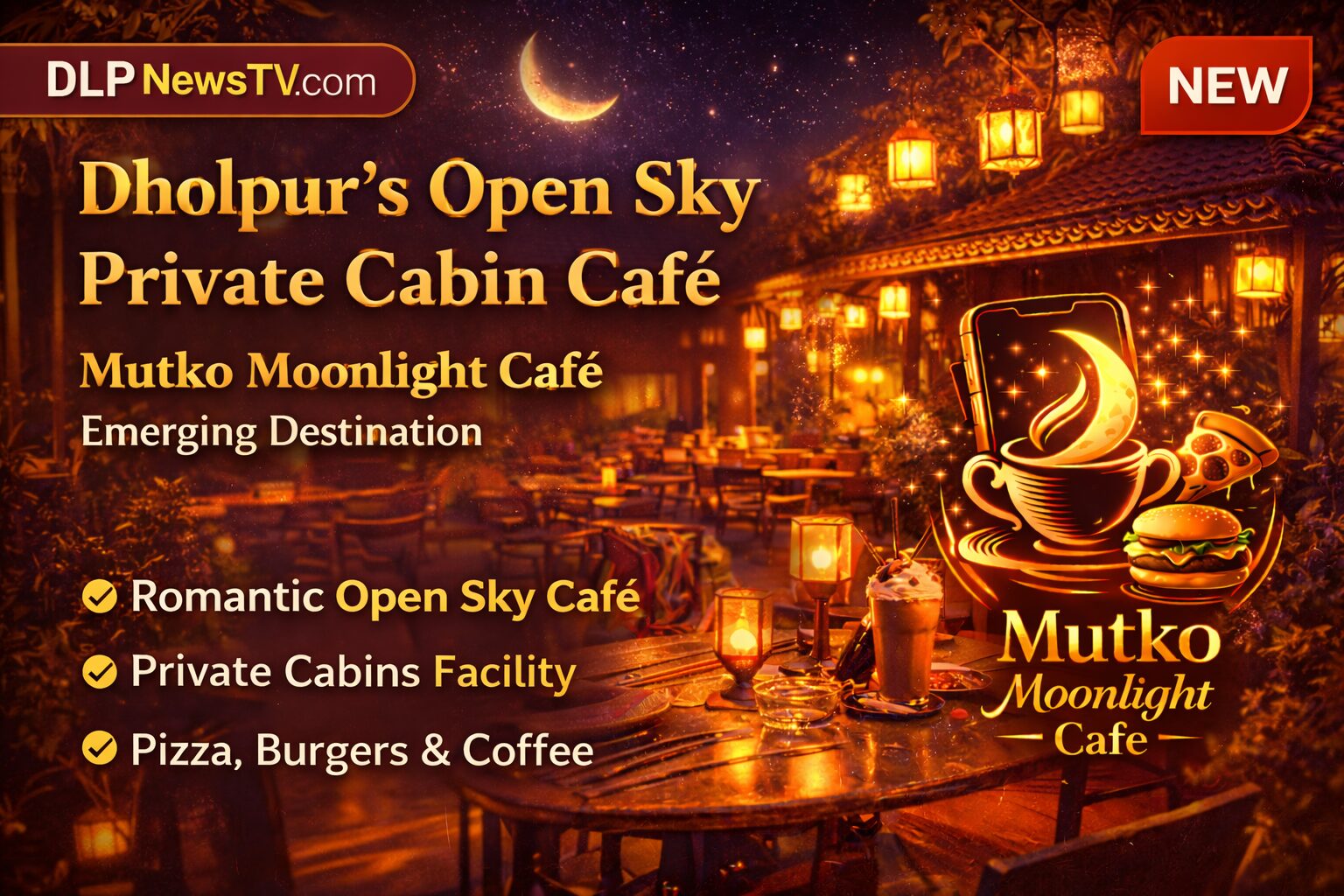 Mutko Moonlight Cafe Dholpur – Open Sky Private Cabin Cafe and Fast Food Restaurant
