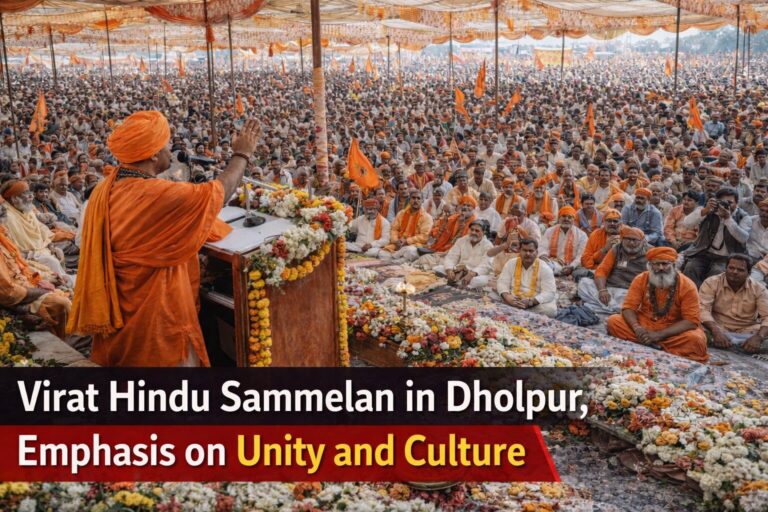 धौलपुर में विराट हिन्दू सम्मेलन का आयोजन, सनातन संस्कृति और सामाजिक एकता पर जोर