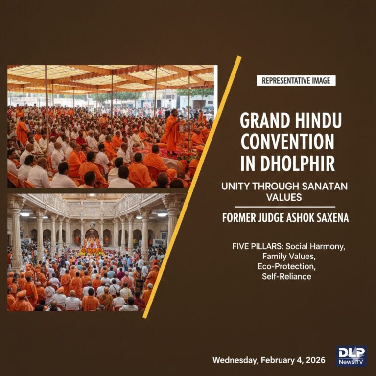 धौलपुर: हिंदू सम्मेलन में गूंजी एकता की हुंकार, पूर्व जिला जज बोले- 'जब-जब हिंदू बंटा, तब-तब देश कमजोर हुआ'