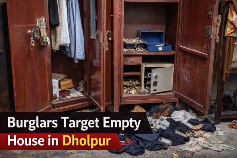 धौलपुर में सूने मकान को चोरों ने बनाया निशाना, लाखों के जेवर और नकदी चोरी