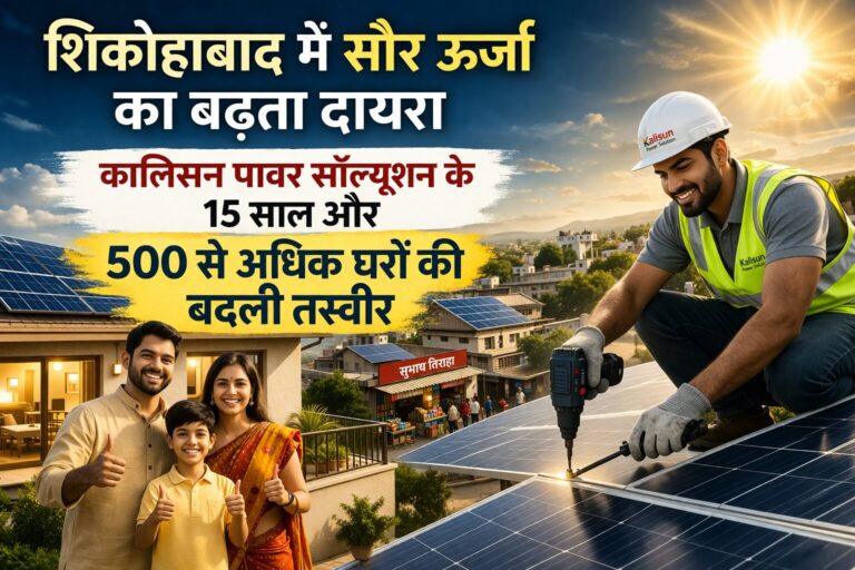 शिकोहाबाद में सौर ऊर्जा का बढ़ता दायरा — कालिसन पावर सॉल्यूशन के 15 साल और 500 से अधिक घरों की बदली तस्वीर