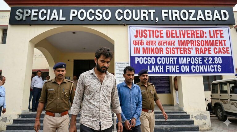 फ़िरोज़बाद: दो नाबालिग बहनों से दुष्कर्म के दोषियों को उम्रकैद, पॉक्सो कोर्ट ने सुनाया ऐतिहासिक फैसला