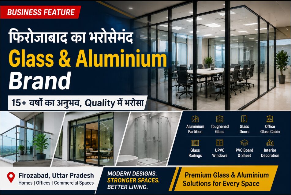 फिरोजाबाद में Glass & Aluminium Work : 15+ सालों की कारीगरी और भरोसे की कहानी